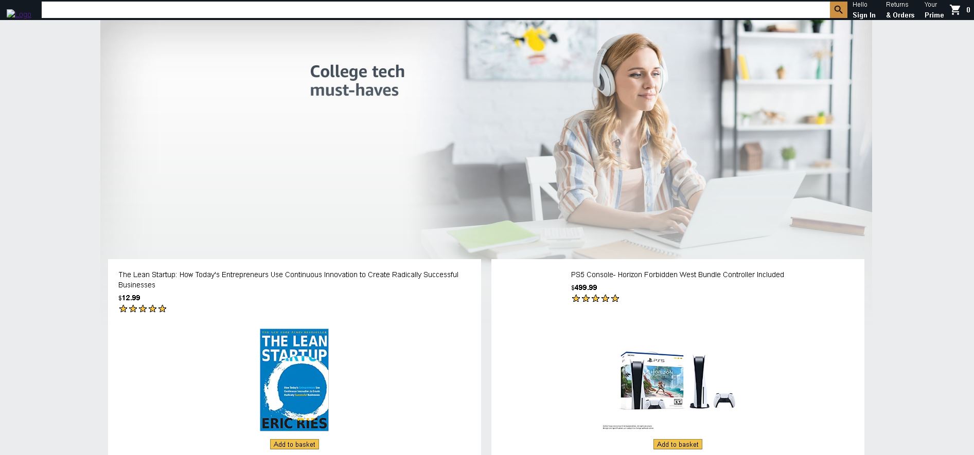 E-Commerce Website Example